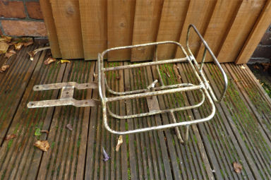 Vintage scooter extendable rack with spare wheel carrier