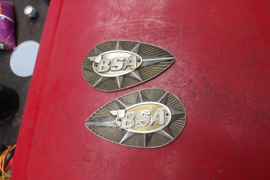 BSA pear shaped metal badges