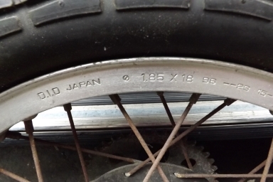 Honda RS 250 rear wheel with DID alloy rim