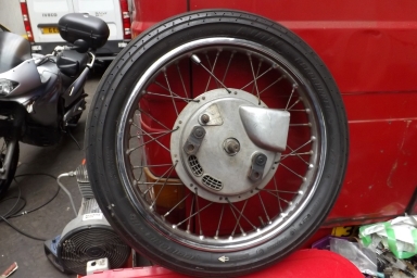 Triumph BSA Conical Hub Twin Leading Shoe Front Wheel Complete