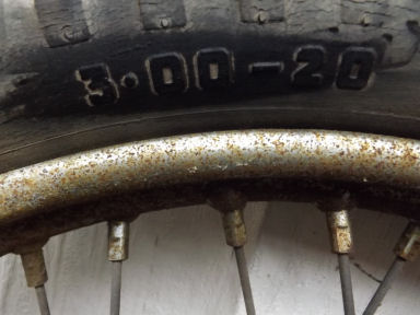 BSA C15 Trials front wheel