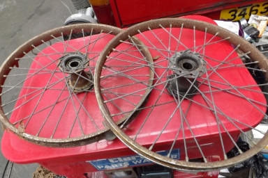 Vintage wheel chair wheels